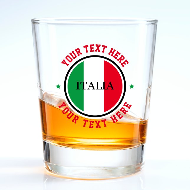 Italienische Flagge Roter Weißer Grüner Text Itali Schnapsglas (italy italian flag italia shot glass)
