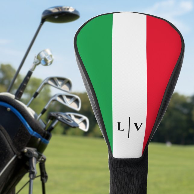 Italienische Flagge Rotes Weißes Grün Initialen Golf Headcover (italy italian flag monogram initial face golf head cover)