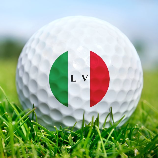 Italienische Flagge Rotes Weißes Grün Initialen Golfball (Italy Italian Flag Red White Green Name Initials Golf Balls)