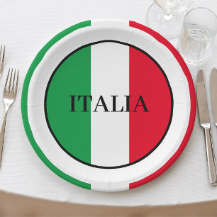 Italienische Flagge Rotes Weißes Grün Italien Pappteller