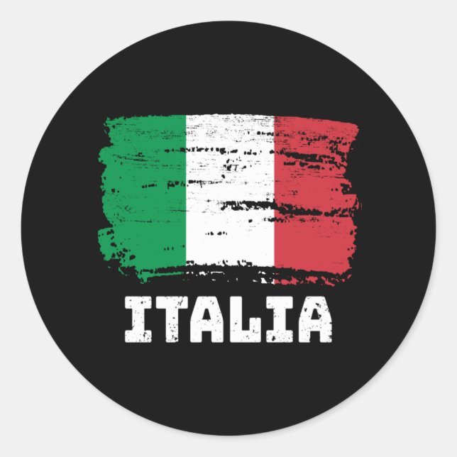 Italienische Flagge Runder Aufkleber (Vorderseite)