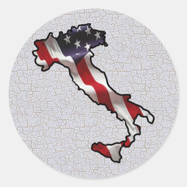 Italienische Flagge Runder Aufkleber (Vorderseite)
