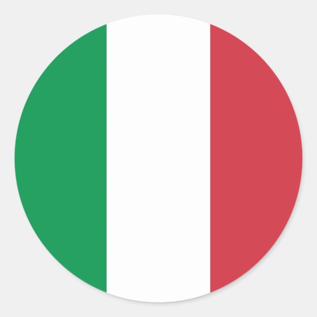 Italienische Flagge Runder Aufkleber (Vorderseite)