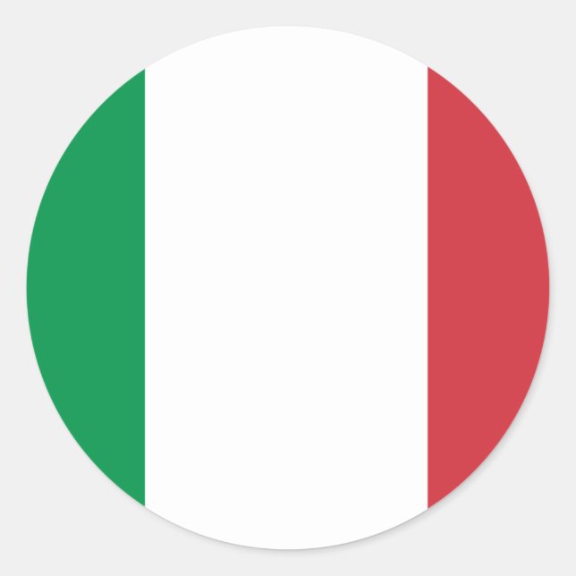 Italienische Flagge Runder Aufkleber (Vorderseite)