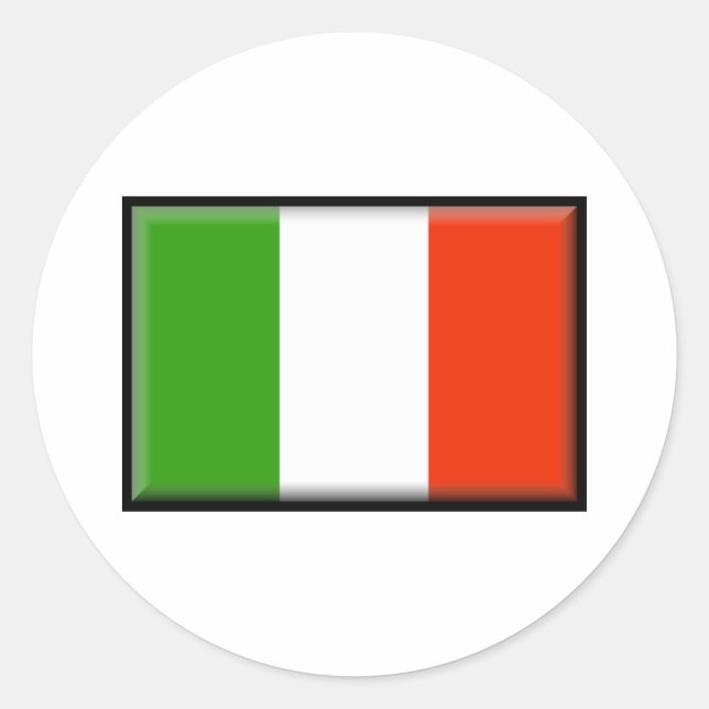 Italienische Flagge Runder Aufkleber (Vorderseite)