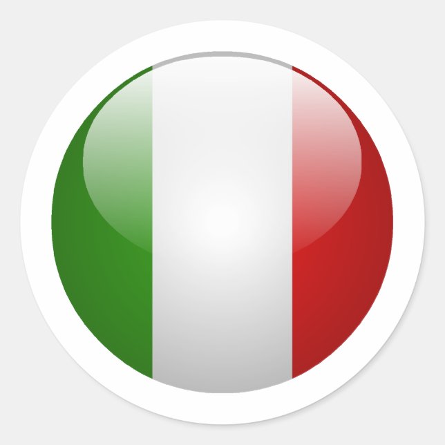 Italienische Flagge Runder Aufkleber (Vorderseite)