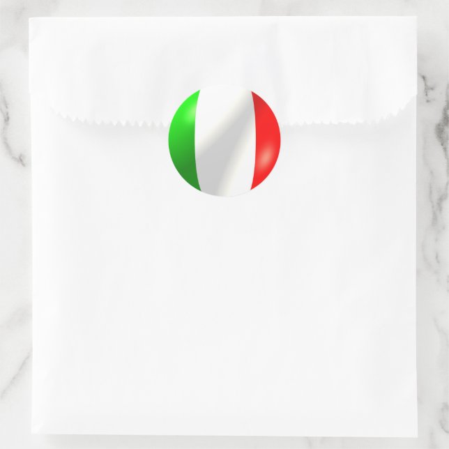 Italienische Flagge Runder Aufkleber (Tasche)