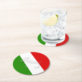 Italienische Flagge Runder Pappuntersetzer