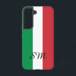 Italienische Flagge Samsung Galaxy Hülle<br><div class="desc">Italienische Flagge von Italien benutzerdefinierte Monogramm Samsung Galaxy S22 Fall. Personalisierte Telefonabdeckung mit Tricolore Streifen.</div>