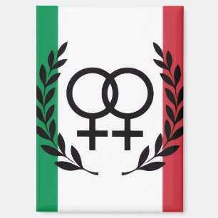italienische Flagge Sapphic-Stolz-Symbol Rechteck Magnet