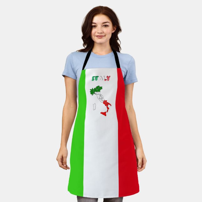 Italienische Flagge Schürze (Getragen)