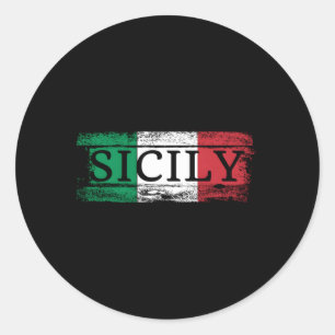 Italienische Flagge Siziliens I Sizilienischer Url Runder Aufkleber