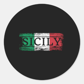 Italienische Flagge Siziliens I Sizilienischer Url Runder Aufkleber