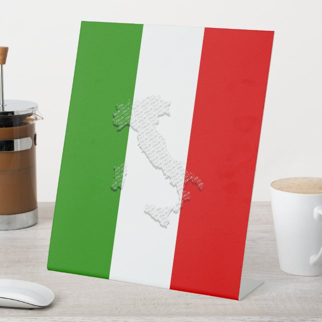 Italienische Flagge Sockelschild (In Situ)