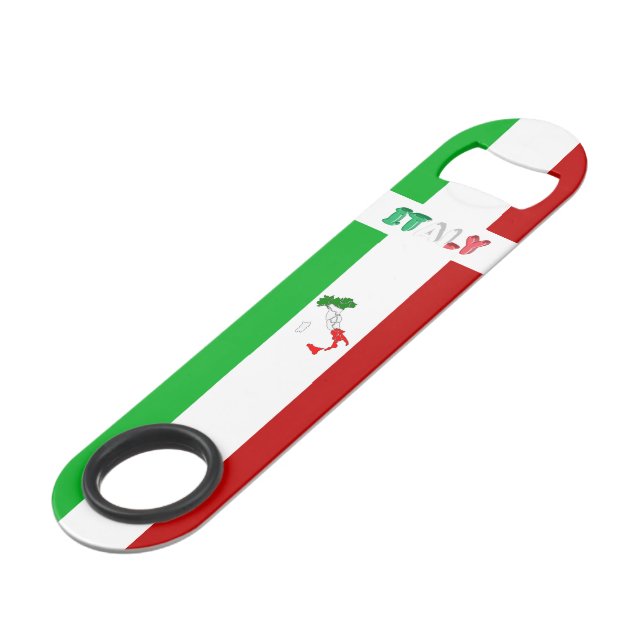 Italienische Flagge Speed Flaschenöffner (Vorderseite Schrägansicht)