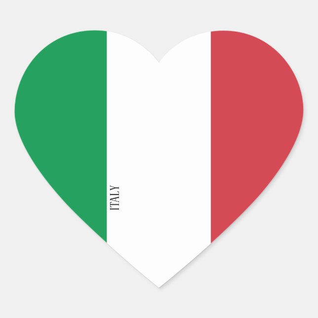 Italienische Flagge Splendid Patriotic Herz-Aufkleber (Vorderseite)