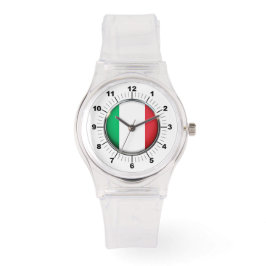 Italienische Flagge Sporty Pink Silicon Watch Armbanduhr
