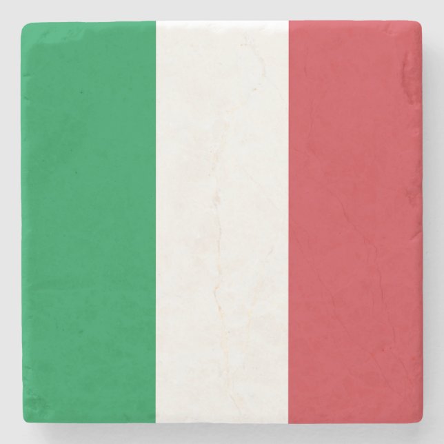 Italienische Flagge Steinuntersetzer (Vorderseite)