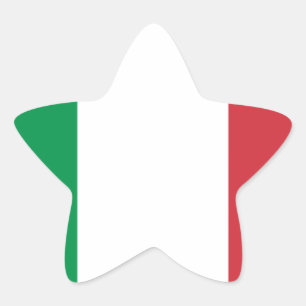 Italienische Flagge Stern-Aufkleber
