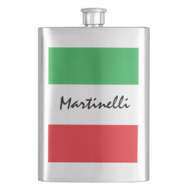 Italienische Flagge Tricolore Personalisierter Nam Flachmann