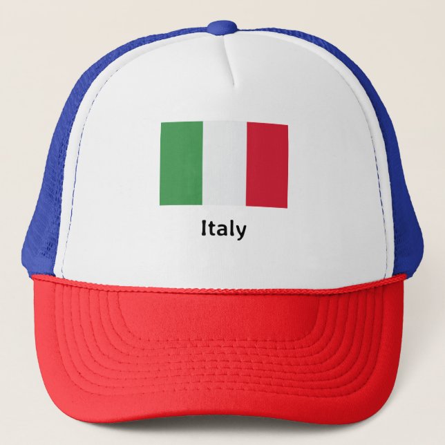Italienische Flagge Truckerkappe (Vorderseite)