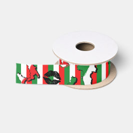 Italienische Flagge und Formen Satinband