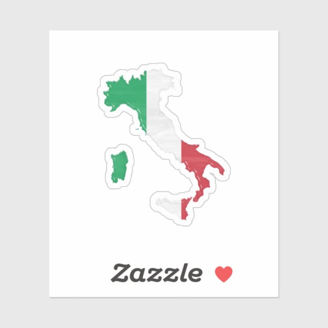 italienische Flagge und Karte Aufkleber (Blatt)