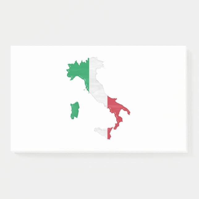 italienische Flagge und Karte Post-it Klebezettel (Vorderseite)
