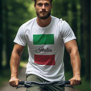 Italienische Flagge - Vertikal mit Italia in der M T-Shirt