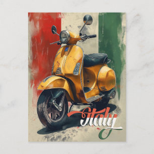Italienische Flagge Vespa Roller Postkarte