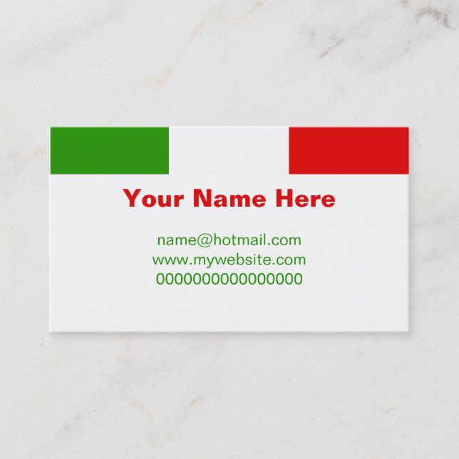 Italienische Flagge Visitenkarte (Vorderseite)