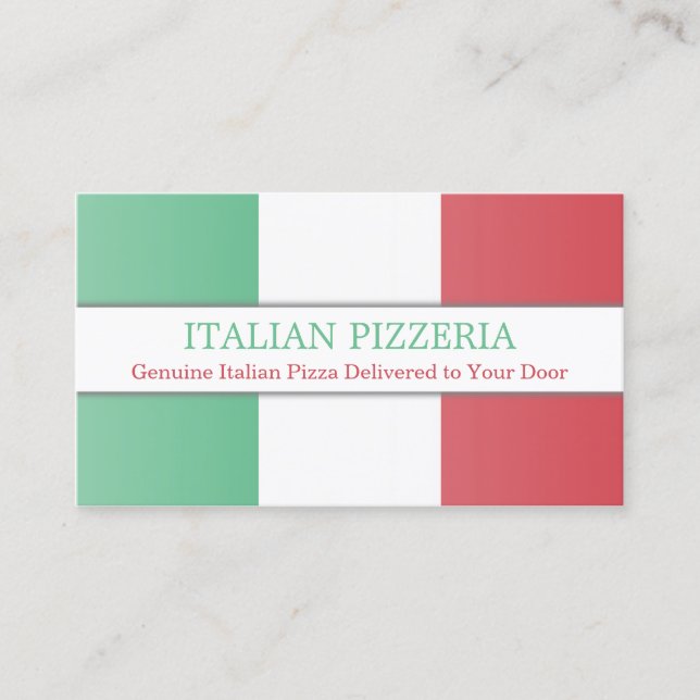 Italienische Flagge, vollständig benutzerdefinierb Visitenkarte (Vorderseite)