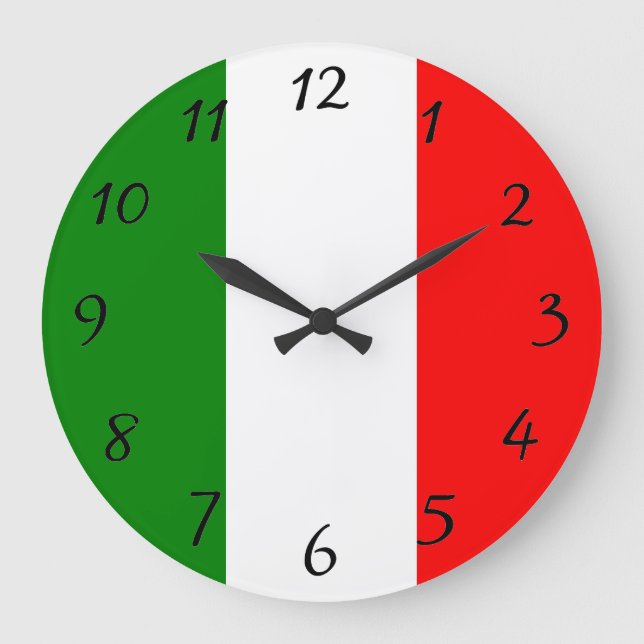Italienische Flagge von Italien Bandiera d'Italia Große Wanduhr (Vorderseite)