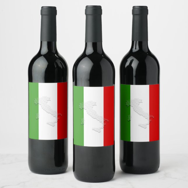 Italienische Flagge Weinetikett (Flaschen)