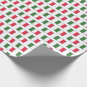 Italienische Flaggen auf Weiß wiederholt Geschenkpapier