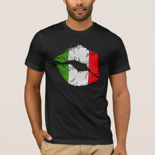 Italienische Flaggen-Lippen T-Shirt