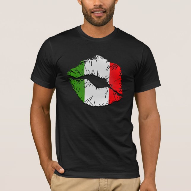 Italienische Flaggen-Lippen T-Shirt (Vorderseite)
