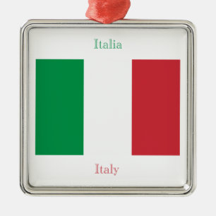 Italienische Flaggen-Verzierung Silbernes Ornament