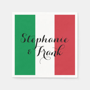 Italienische Flaggenfarben Hochzeit Serviette