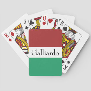 Italienische Flaggenfarben Nachname Name Benutzerd Spielkarten