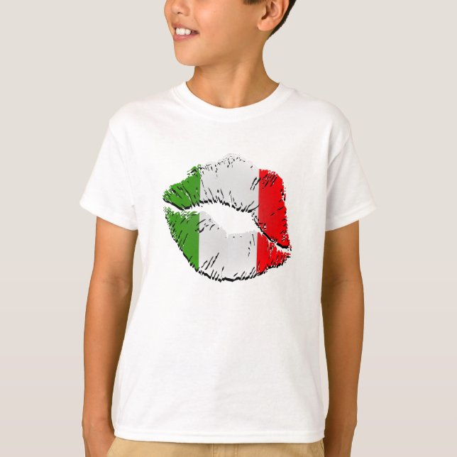 Italienische Flaggenlips T-Shirt (Vorderseite)