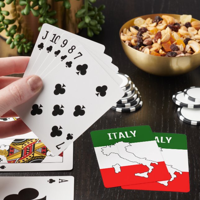 Italienische Flaggenspielkarten Spielkarten (In Situ)