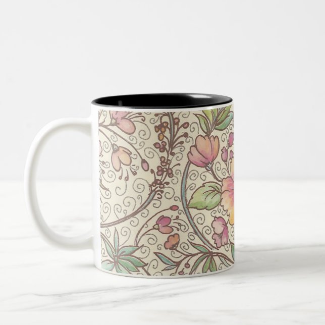 Italienische Florentiner Schnörkel Zweifarbige Tasse (Links)