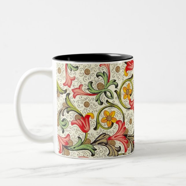 Italienische Florentiner Schnörkel Zweifarbige Tasse (Links)