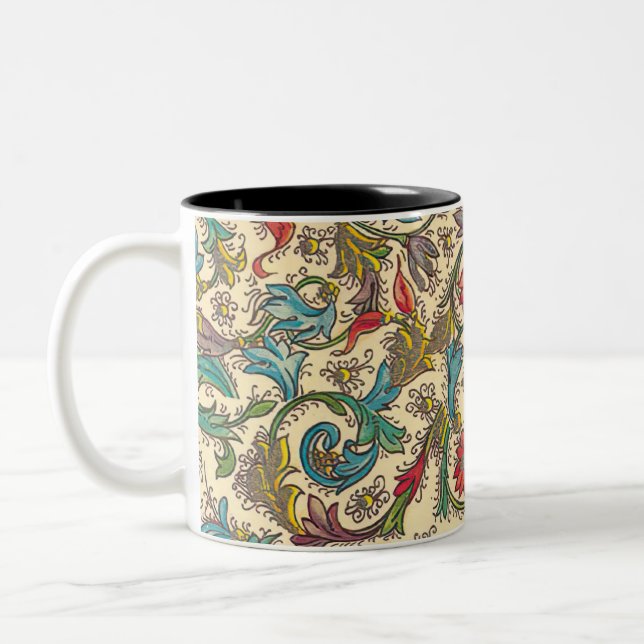 Italienische Florentiner Schnörkel Zweifarbige Tasse (Links)
