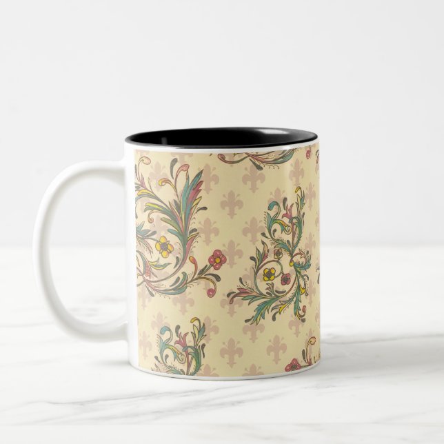 Italienische Florentiner Schnörkel Zweifarbige Tasse (Links)