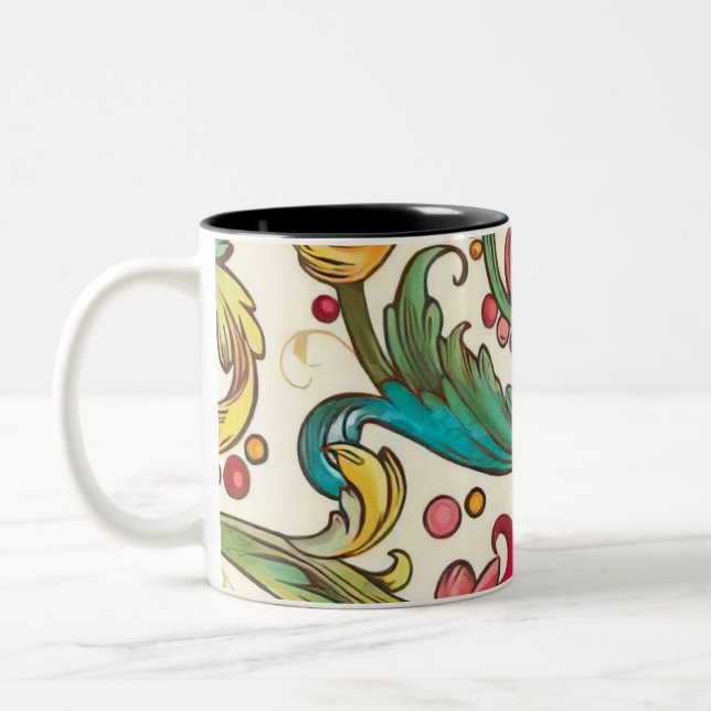 Italienische Florentiner Schnörkel Zweifarbige Tasse (Links)