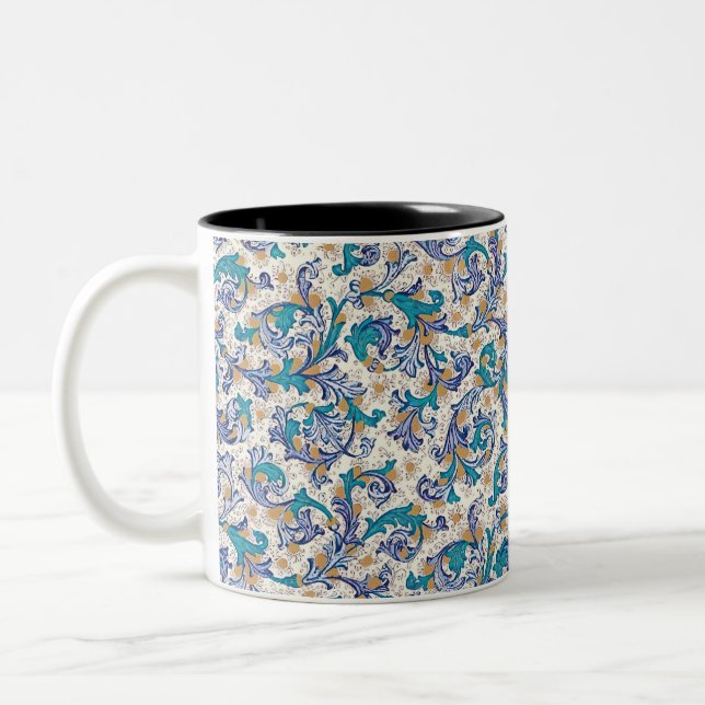 Italienische Florentiner Schnörkel Zweifarbige Tasse (Links)