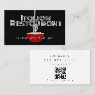 Italienische Food Truck Restaurant Visitenkarte