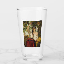 Italienische Frau, die Trauben pflückt (Sommerernt Glas